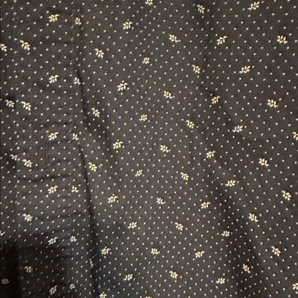 Chaps Navy Button-Up with Subtle White Pattern - Picture 3 of 4